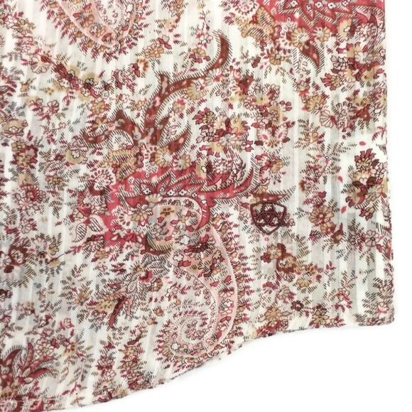 Ariat Soft Orange Paisley Print Long Sleeve Pearl Snap Western Shirt Womens M - Picture 8 of 16